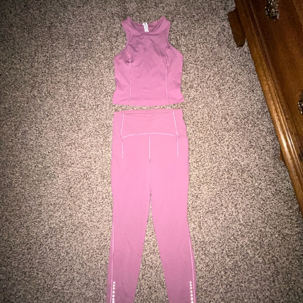 Lululemon Athletica Pink Leggings and Top Set